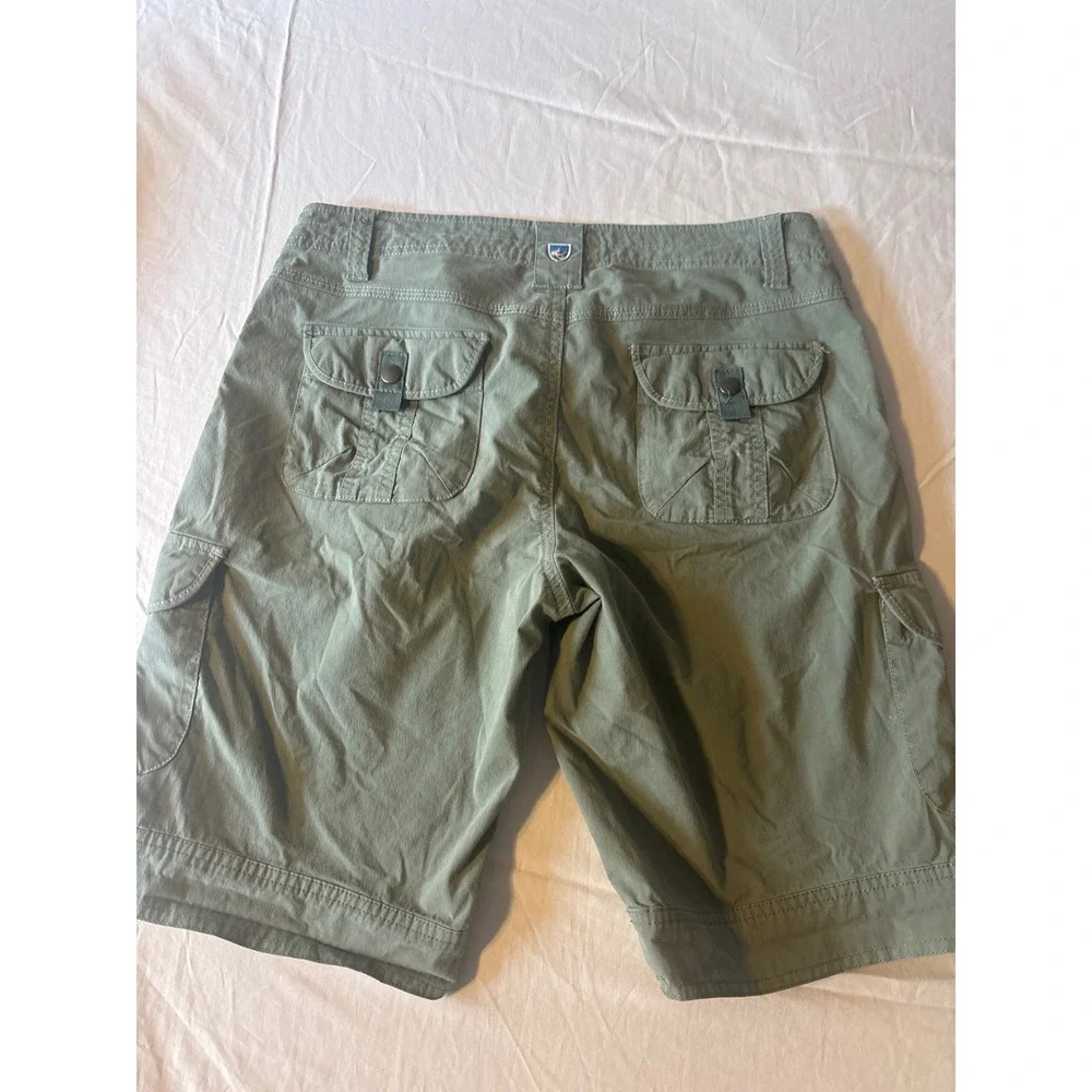 Kuhl Cargo Shorts Womens 8 Green Good Hiking‎ Outdoor Utility Sage Olive